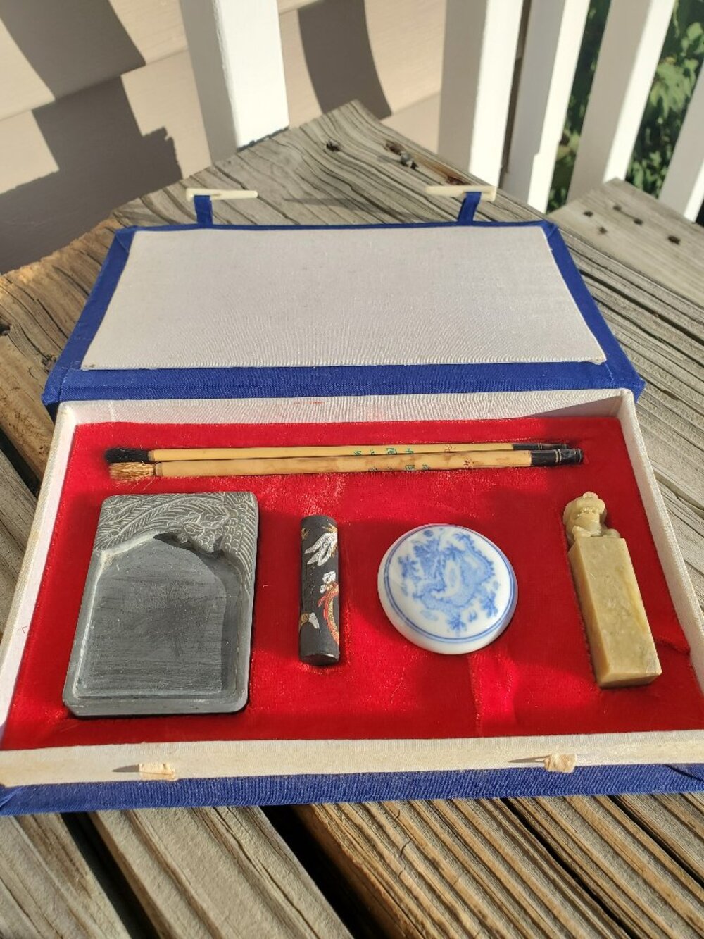 Vintage Chinese Calligraphy and Seal-making Set, purchased in the 1970s, unused
